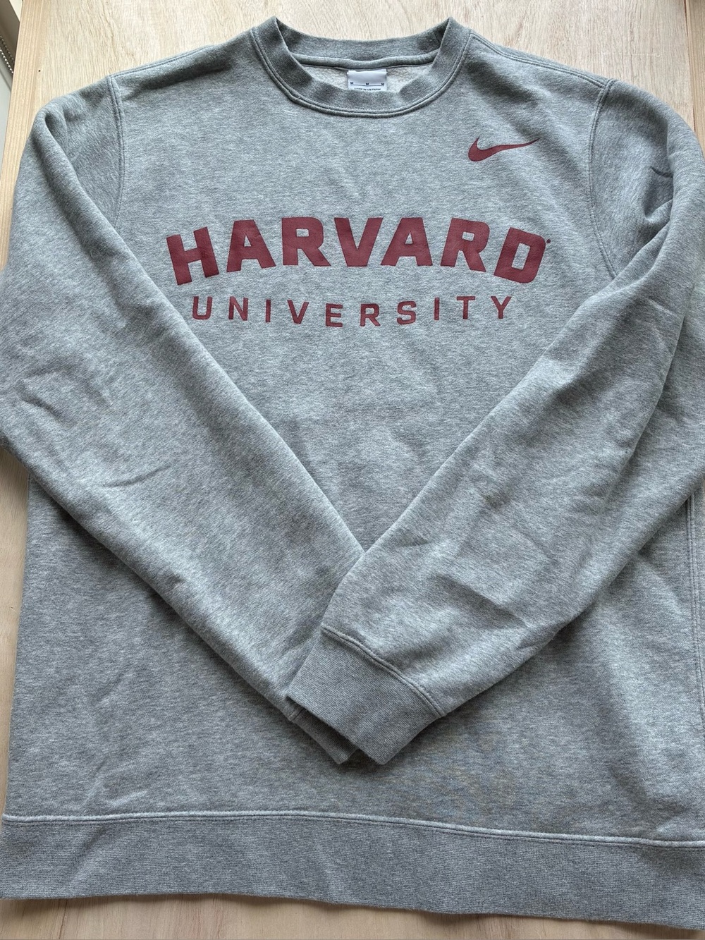 Nike Harvard Gray Fleece Crew Neck Pullover Sweatshirt Graphic
Print Men's Med